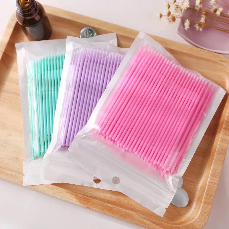 Tăm bông tháo mi loại đóng gói và hộp 100c