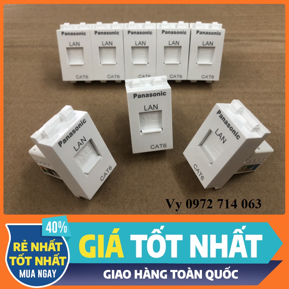 Nhân mạng cat6, ổ cắm mạng cat6 Panasonic, module cat6 hạt to Wide lắp âm tường