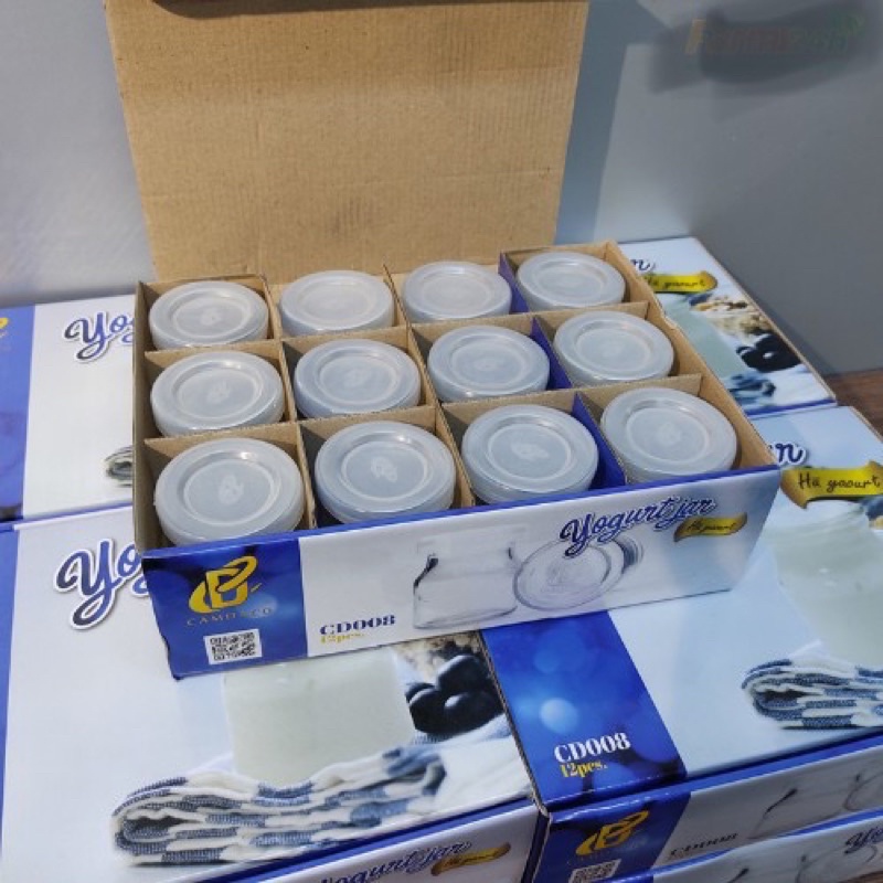 Combo 12 hủ yaout thủy tinh camdatco