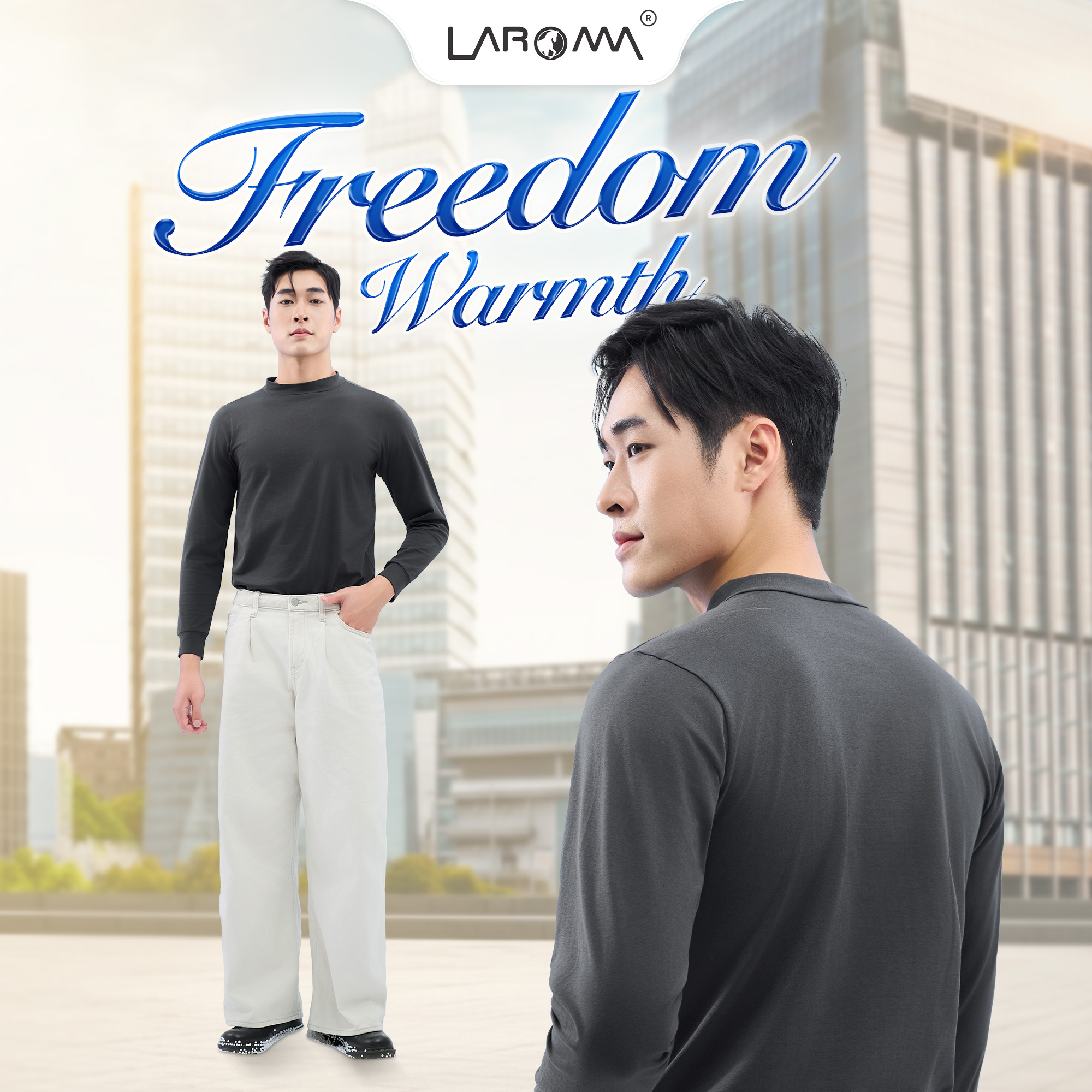  LAROMA Áo Giữ Nhiệt Nam Cổ Cao | Basic - Giữ Ấm - Siêu Co Dãn - Vải Thơm - Kháng Khuẩn - Mềm Mại - Thoải Mái Vận Động 