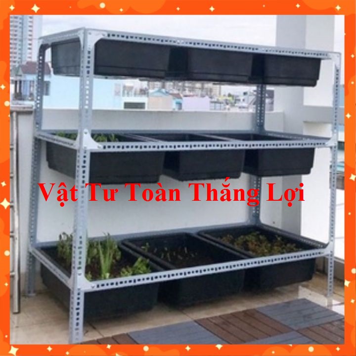 Kệ vê lỗ 4x4cm trồng rau kích thước khay rộng 67cm x dài1.3m x cao 1m,1.2m,1.5m nhiều tầng
