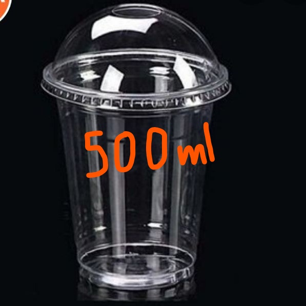 Combo 10 cốc nhựa nắp vồng 1 lần đựng trà sữa 500ml