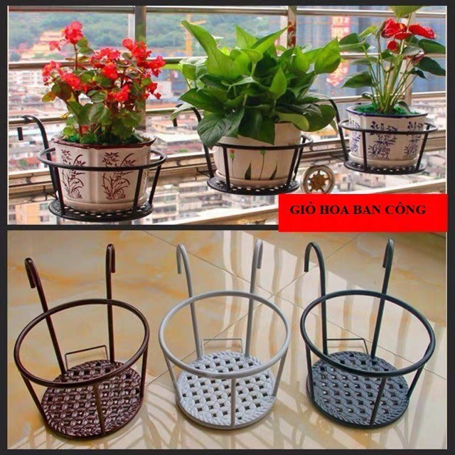 Combo 10 giỏ đựng hoa treo ban công