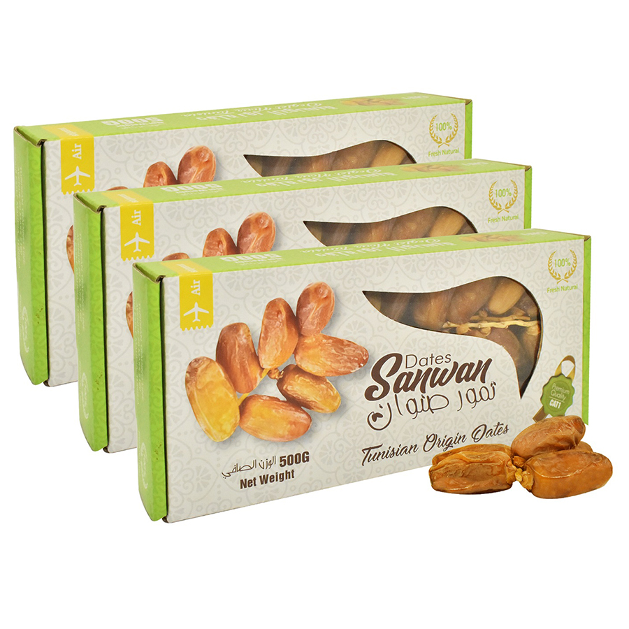 Chà Là Khô Cành Rời Sanwan Hộp 500g - Dẻo Ngọt Thơm Ngon