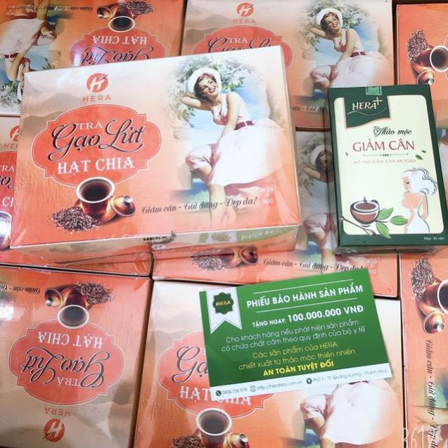 - combo hera plus dạng viên+ trà gạo lứt hạt chia+ thước đo+ pbh