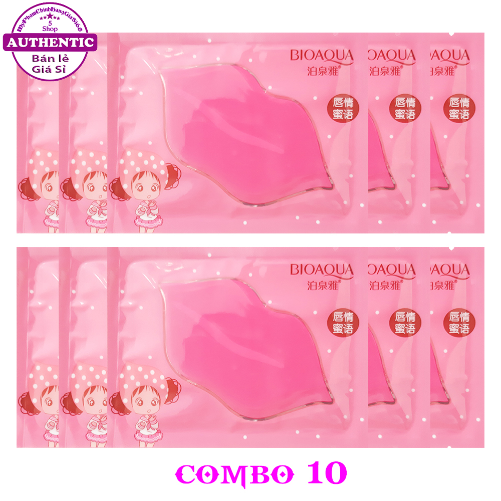 COMBO 10 MẶT NẠ MÔI BIOAQUA COLLAGEN NOURISH LIPS MEMBRANE MASK