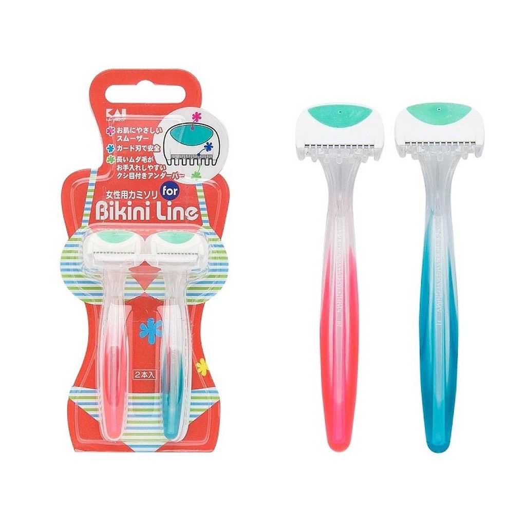 Dao cạo lông, dao cạo lông vùng kín, dao cạo lông bikini, dao cạo bikini kai nhật bản thiết kế thông minh, set 2 dao cạo lông vùng kín nhật bản