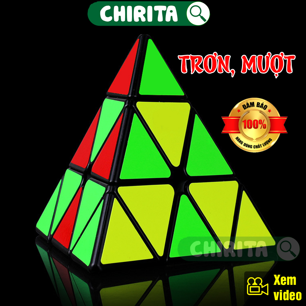 Rubik Tam Giác Viền Đen 3 Tầng - Chính Hiệu JU XING TOYs Cao Cấp - Rubik Biến Thể Hình Kim Tự Tháp - Cube King Turn The Cube A107221