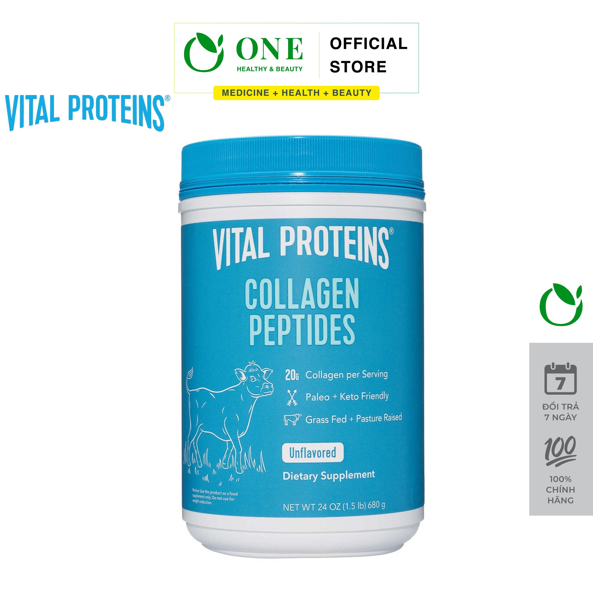 Collagen bột thủy phân vital proteins collagen peptides 680g