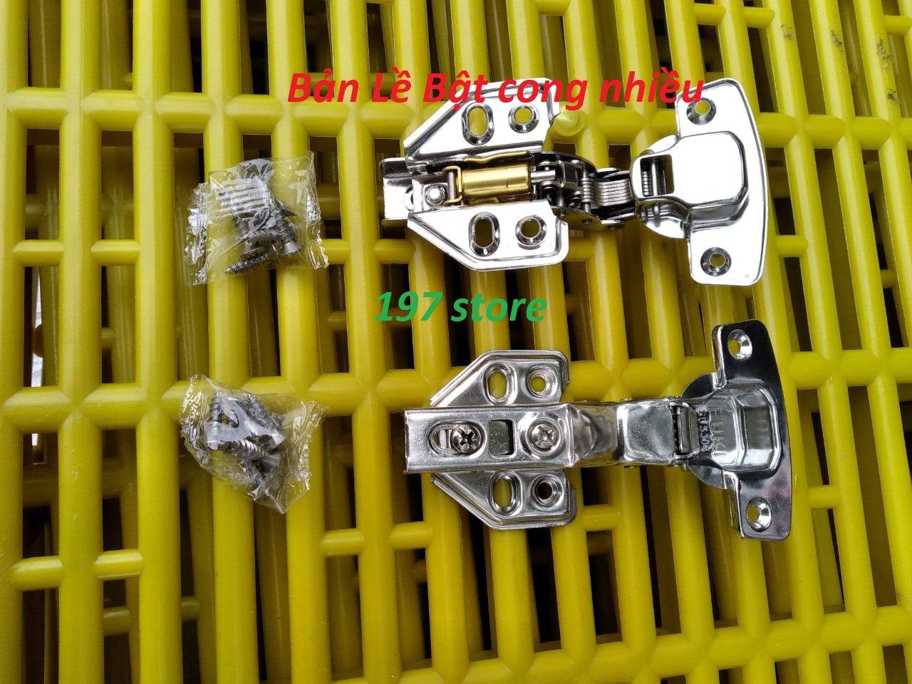 2 chiếc Bản Lề Bật Giảm chấn Bản lề bật thủy lực loại cong nhiều kèm vít inox 4*2