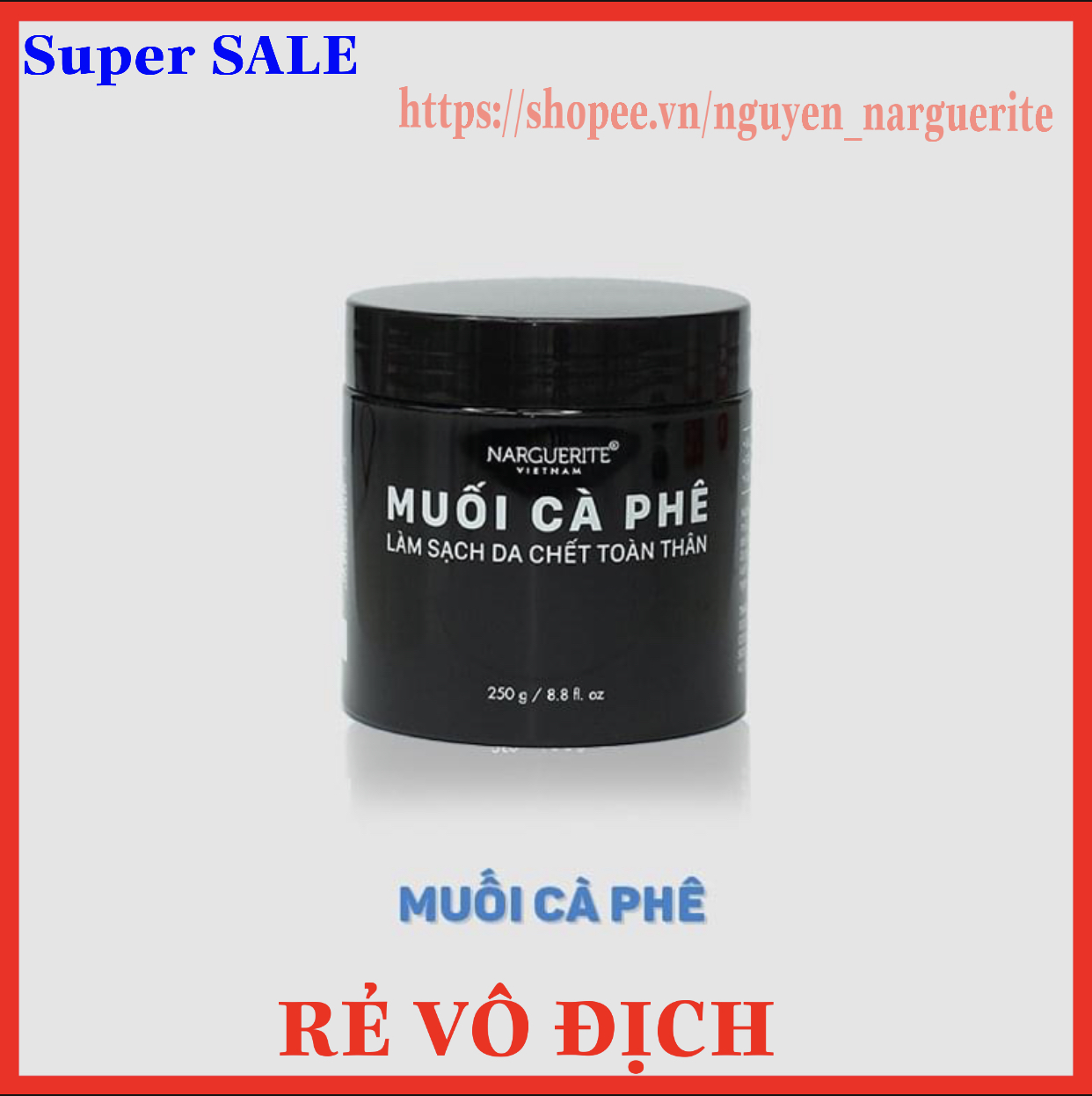 Muối tắm cà phê tẩy tế bào chết body narguerite - muối tắm cafe