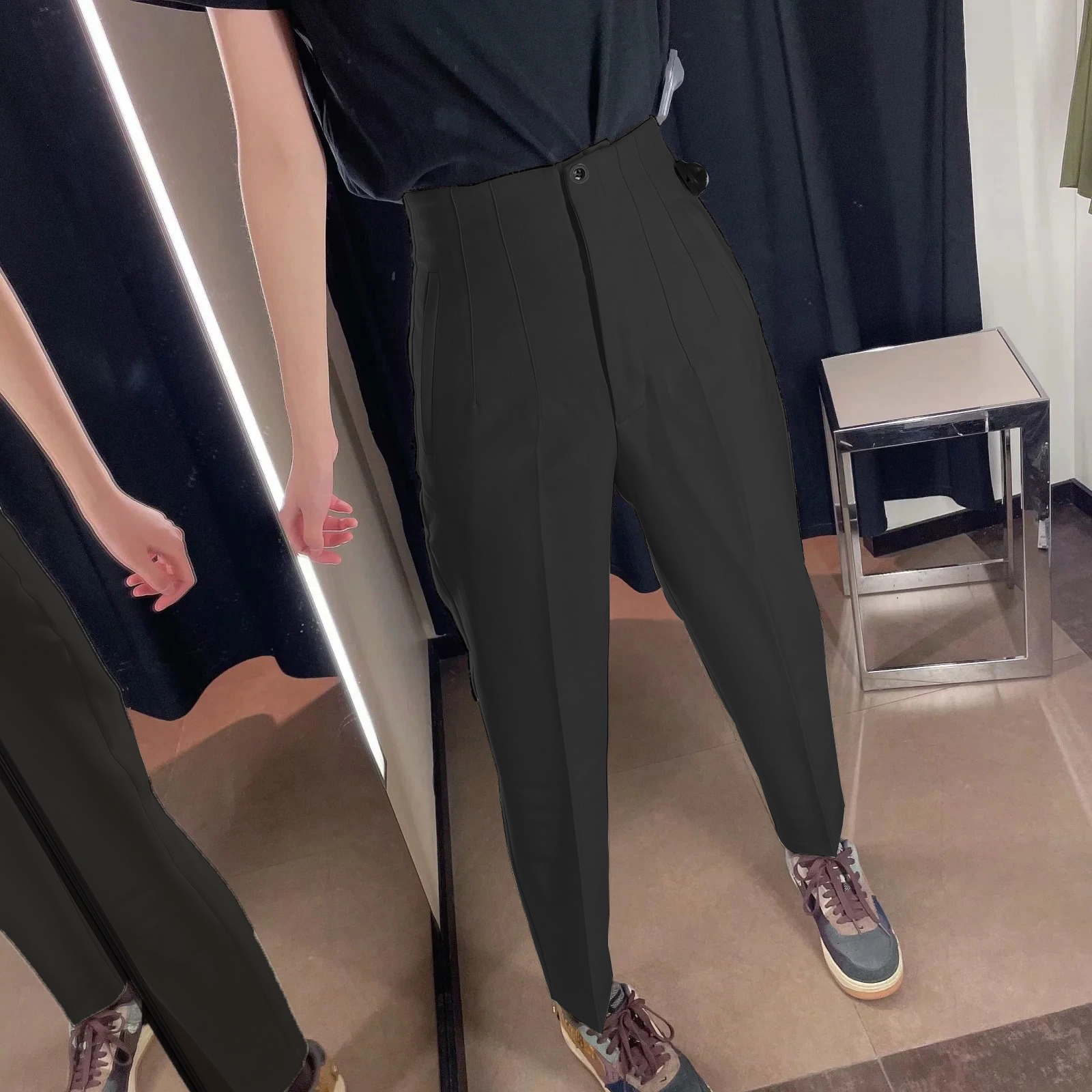 Quần Baggy quần tây công sở nữ lưng cao có thun kiểu dáng hiện đại thanh lịch