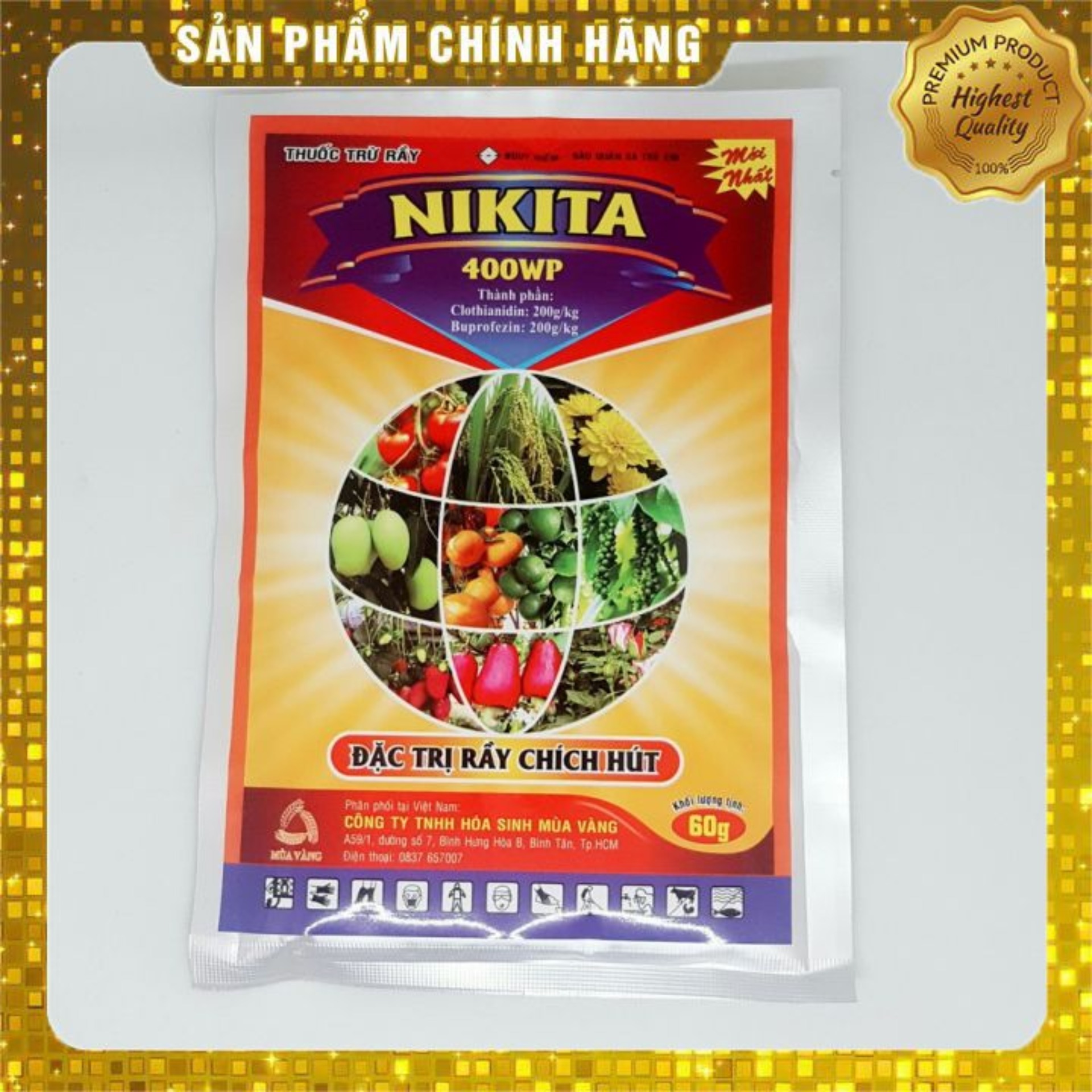 Thuoc trừ rầy Nikita 400WP (60g)trừ rầy hút chích, rệp, bọ trĩ,..trên cây trồng