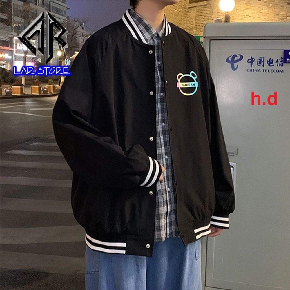 Áo bomber gấu Hufan phản quang