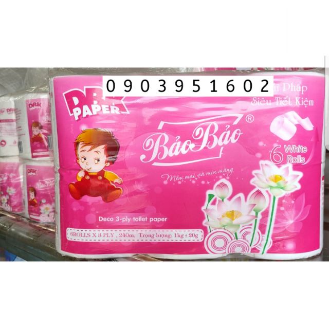 Lốc 6 cuộn giấy vệ sinh bảo bảo