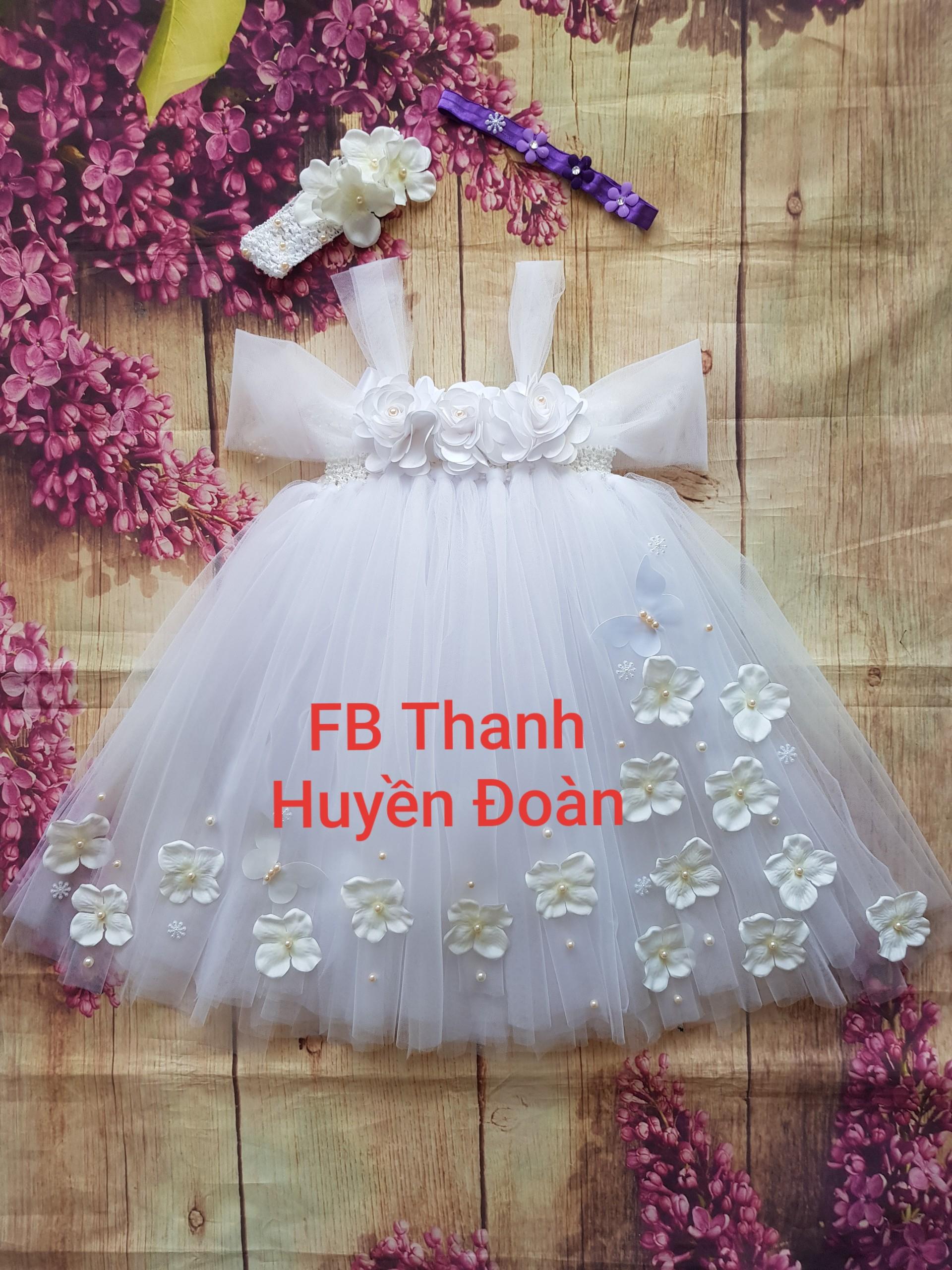 Váy Tutu công chúa trắng trễ vai