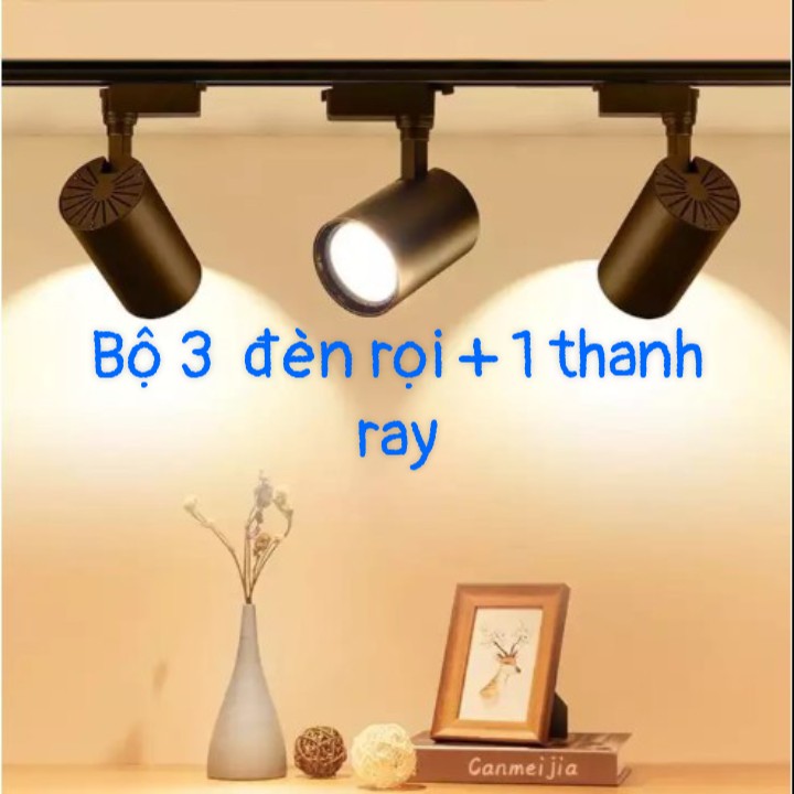 Combo thanh ray và 3 đèn rọi cob cao cấp