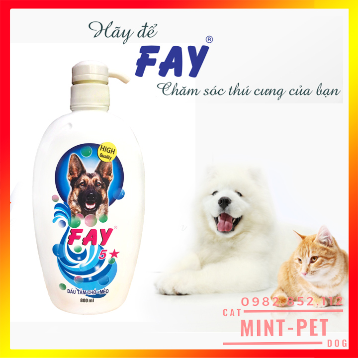 Sữa tắm chó mèo cao cấp fay 5 sao 800ml