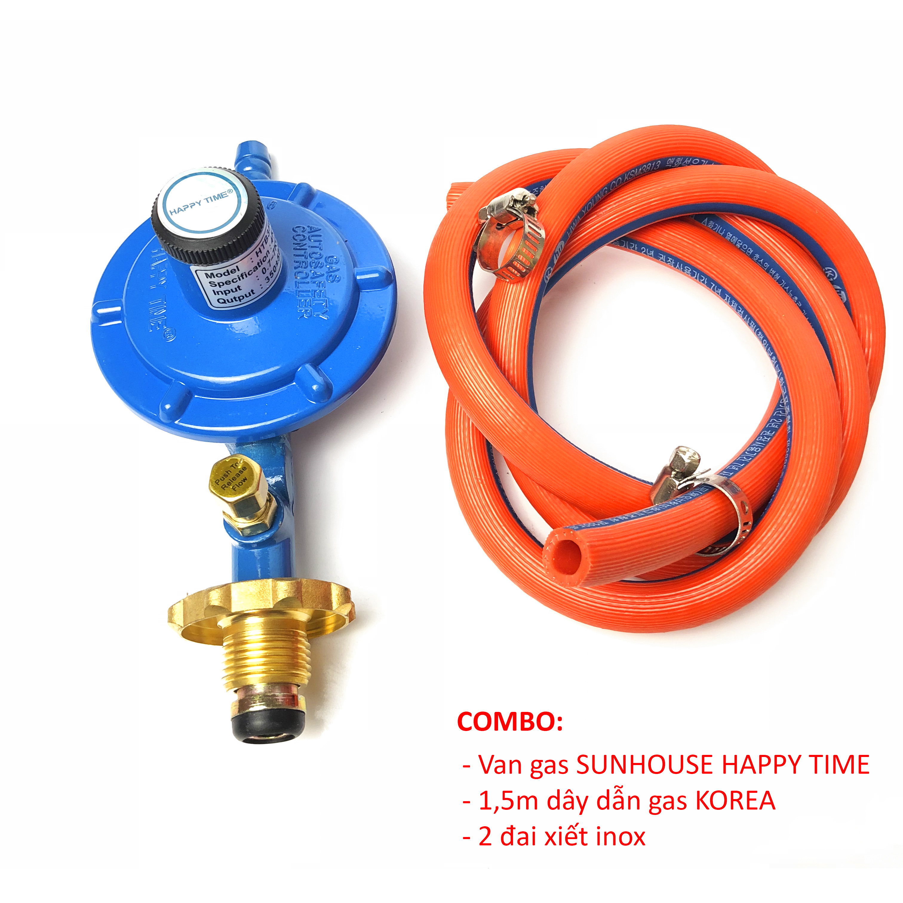 Combo van gas Sunhouse + dây dẫn gas LPG Korea siêu bền - Chính hãng