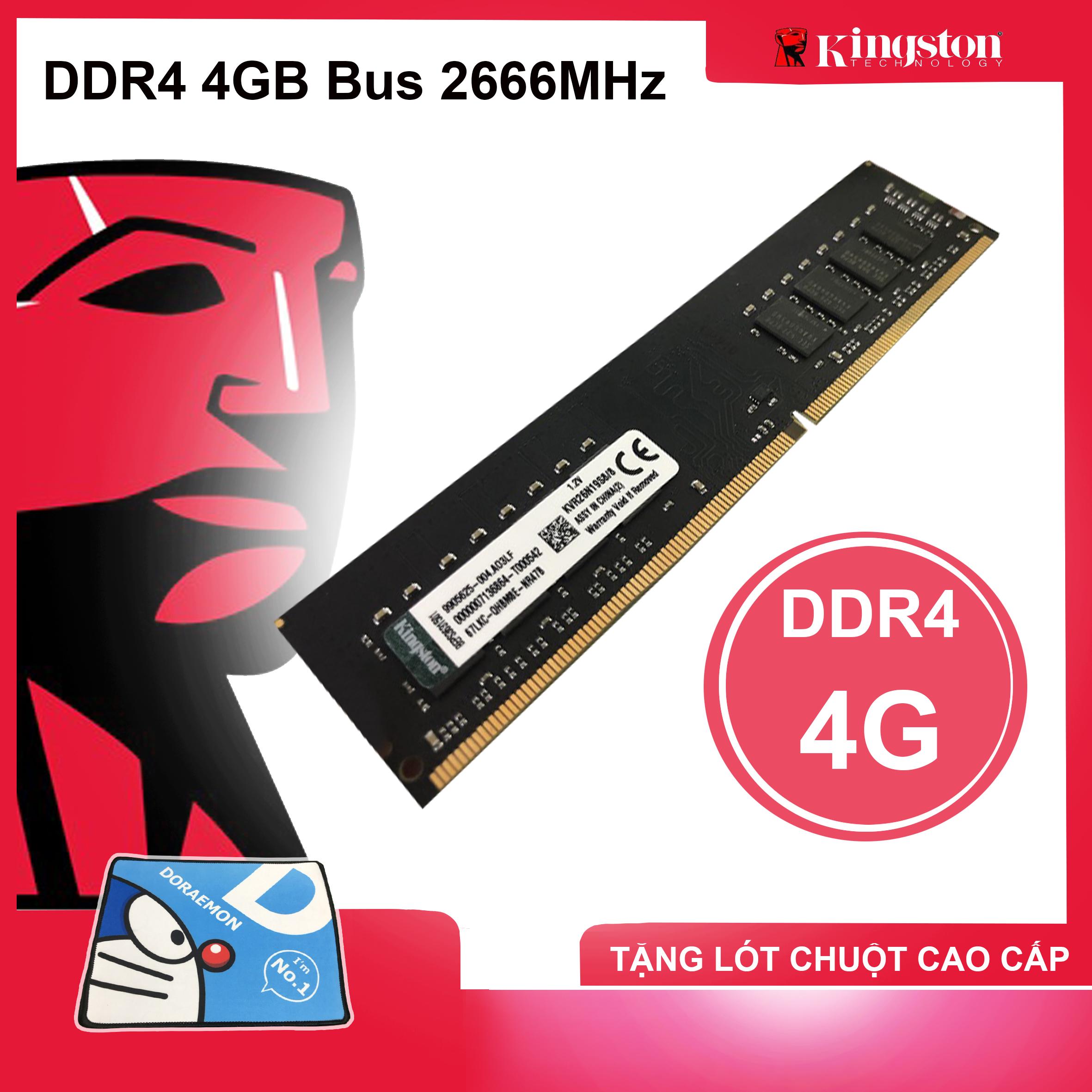 Ram kingston 4gb ddr4 2666mhz 1.2v udimm pc4-2666 dùng cho pc desktop máy tính để bàn