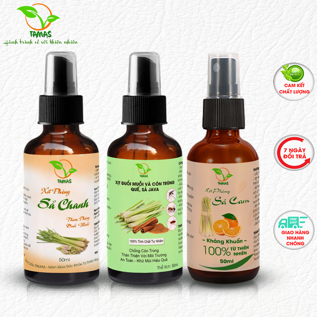 Xịt thơm phòng chai 50ml nhiều mùi, khử khuẩn, khử mùi, thanh lọc không khí, đuổi muỗi và côn trùng, tạo không gian thư giãn, giải tỏa căng thẳng.