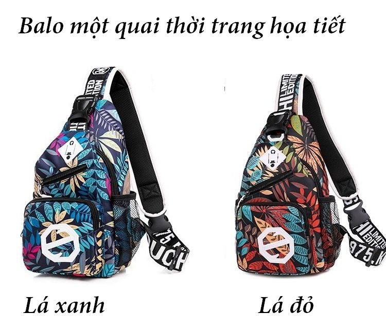 Balo đeo chéo một quai họa tiết.