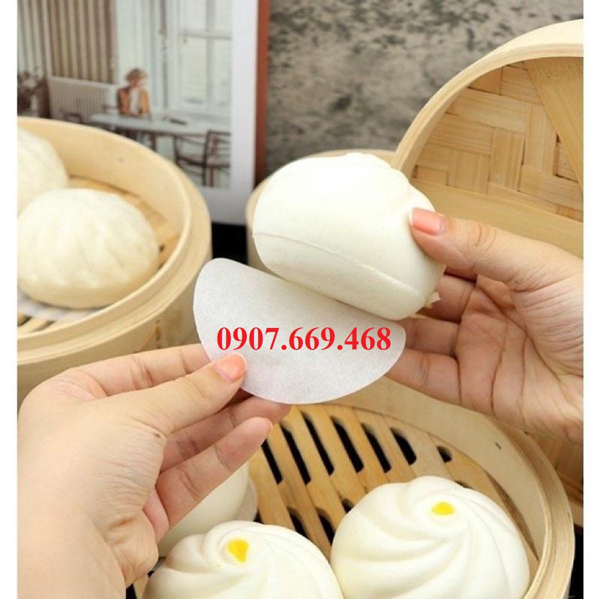 Giấy nến gói bánh bao chống dính size 27x27cm