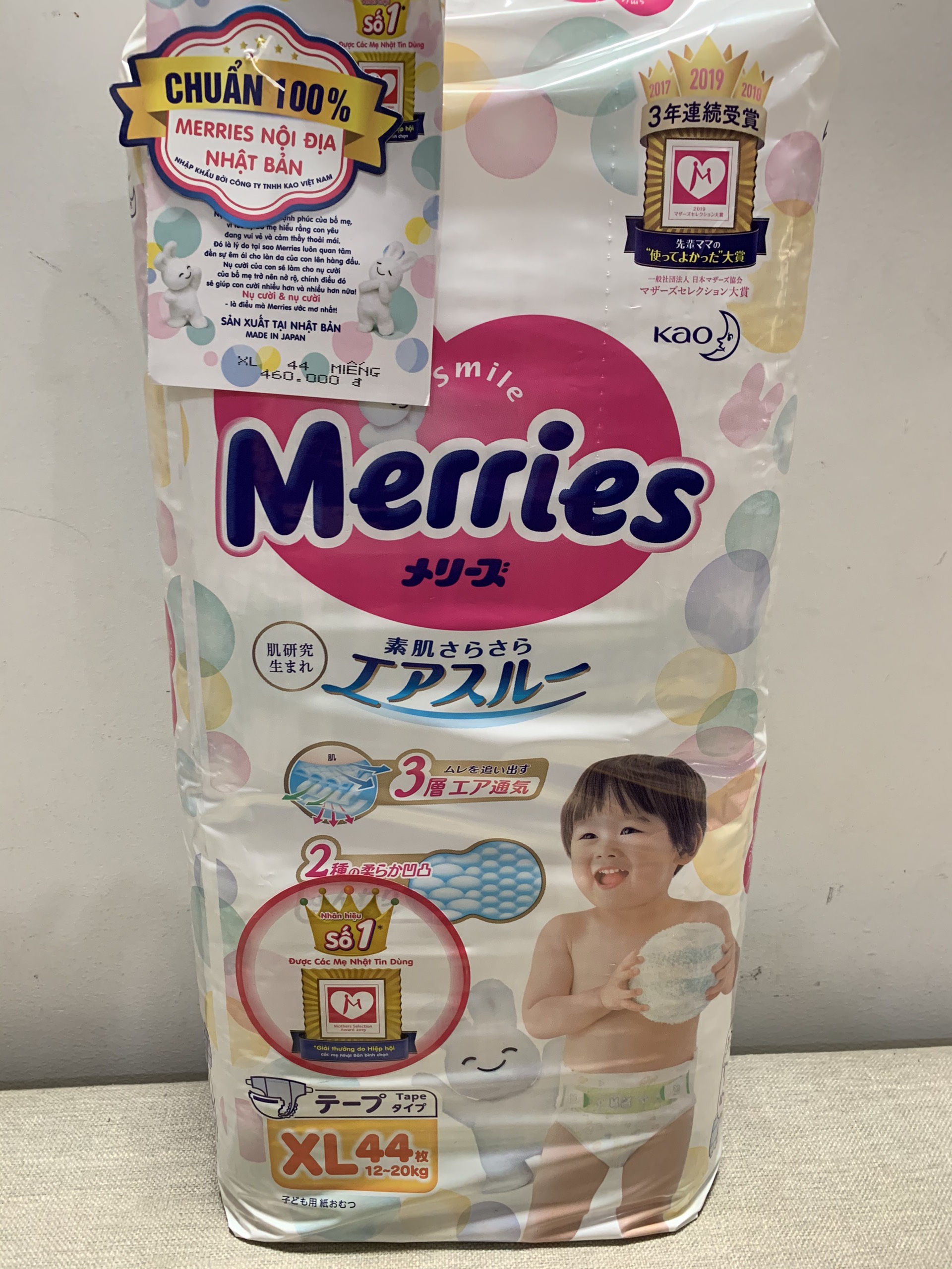 1 Gói Tã Dán Merries Nhật Size NewBorn 90/ S82/ M76/L64/XL44 Miếng (Tã Nhật Nhập Khẩu) SHOP BE DAU TAY