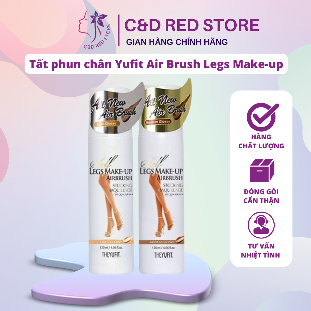 Tất phun chân Yufit Air Brush Legs Make-up của Hàn Quốc che khuyết điểm, bảo vệ da, chống thấm nước 120ml