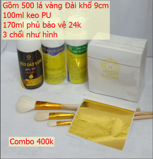 Combo trọn bộ dát vàng trên gỗ, kim loại - size trung chuyên dát vàng tượng phật, đô thờ, đồ thủ công mỹ nghệ
