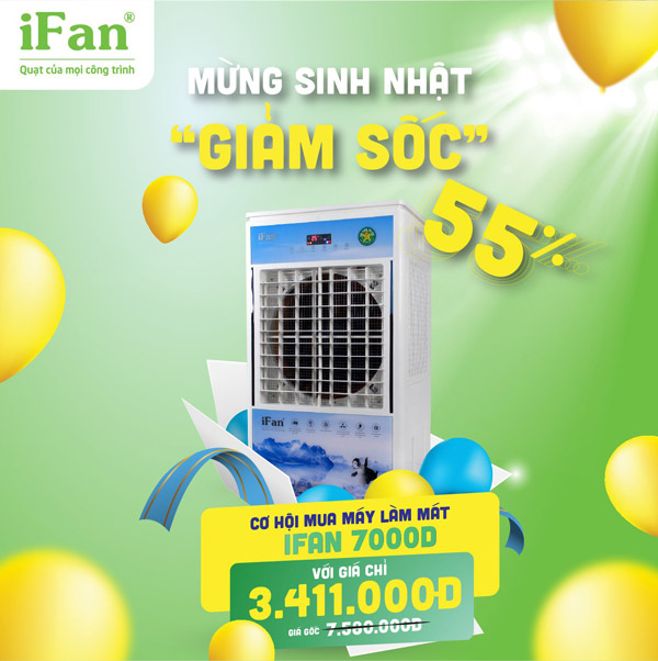 Quạt điều hòa làm mát không khí iFan 7000D
