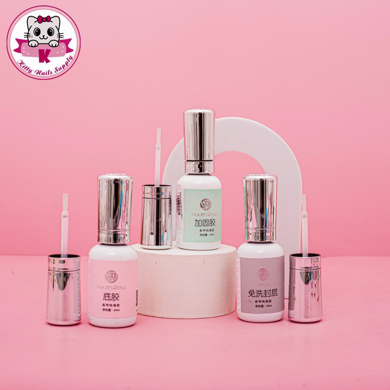 Base, Top, Cứng móng hoa Hồng Youth Rose 20ml cao cấp chính hãng - Kitty Nails Supply