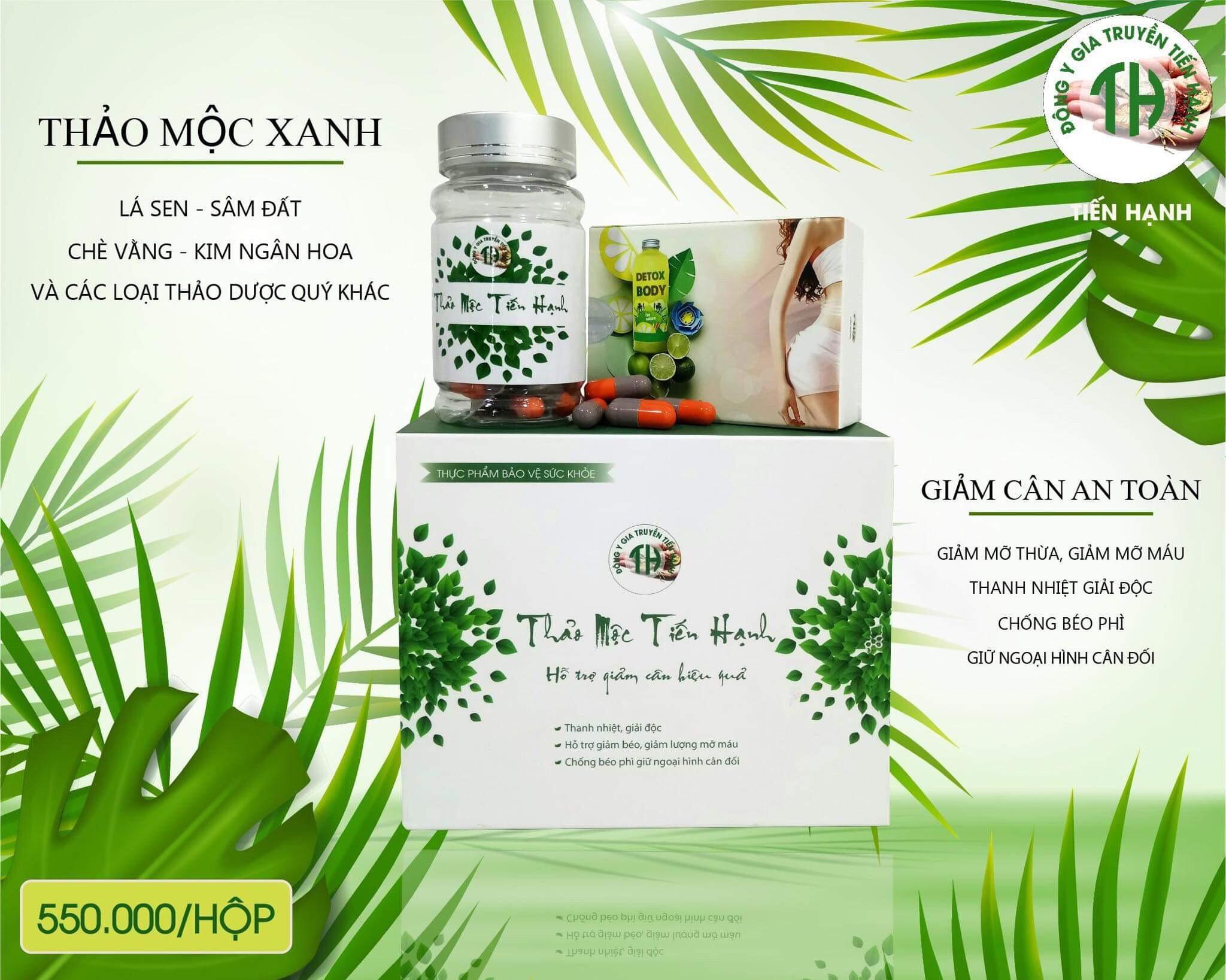 Giảm cân tiến hạnh . hàng chính hãng hộp 30v tặng detox 30v