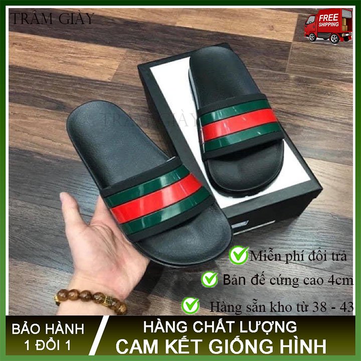 Dép lê nam quai ngang kẻ sọc xanh đỏ đế cao Hot 2020 mang êm chân, chống nước, dép nam thời trang lê bảo bình cực hot, dép nam quai ngang Hot Trend | TRÂM GIÀY