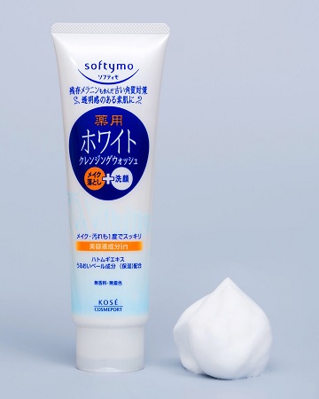 Sữa rửa mặt làm trắng da kose softymo white 190g- nhật bản