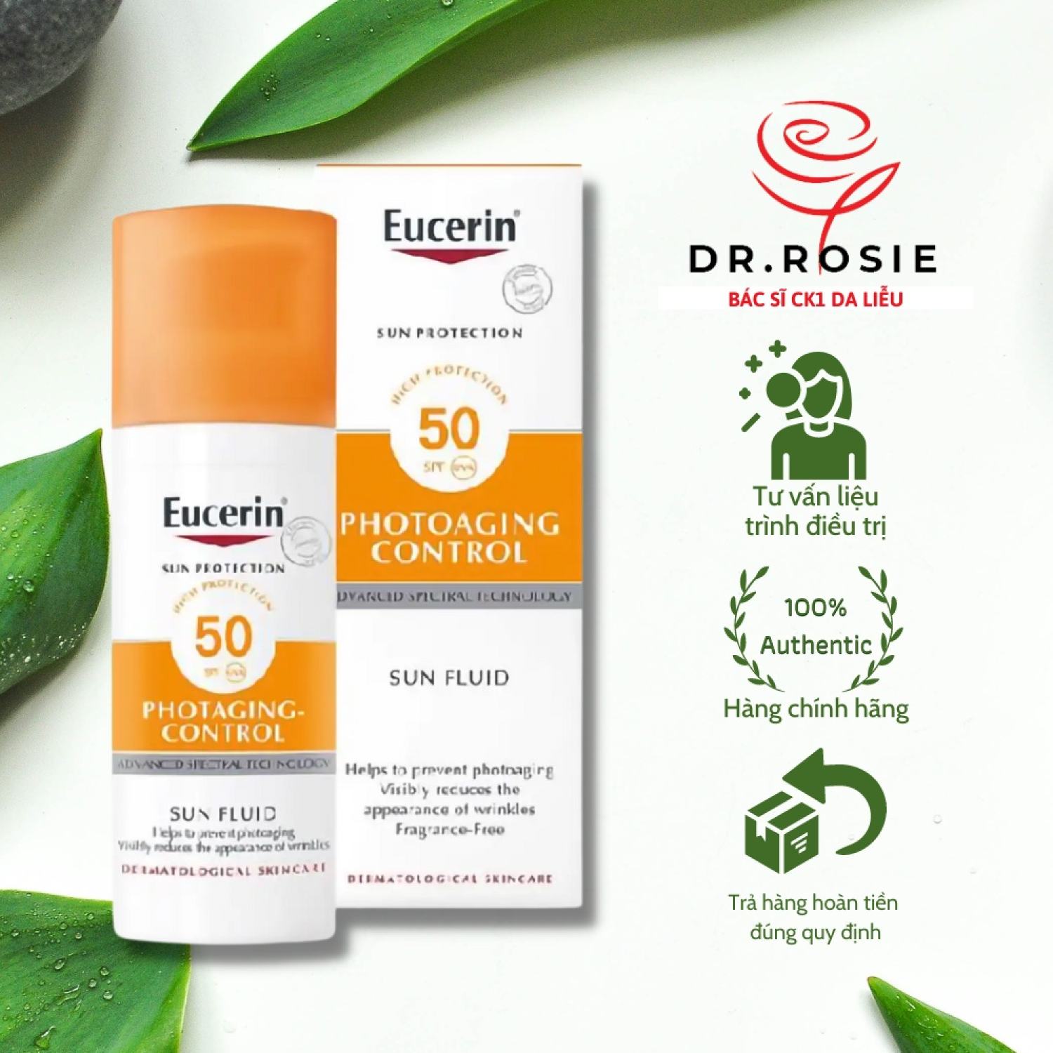 [HÀNG NHẬP KHẨU] Kem chống nắng Eucerin Sun Dry Touch Oil Control cho da dầu mụn, chống nắng phổ rộng 50ml - BS Hoa
