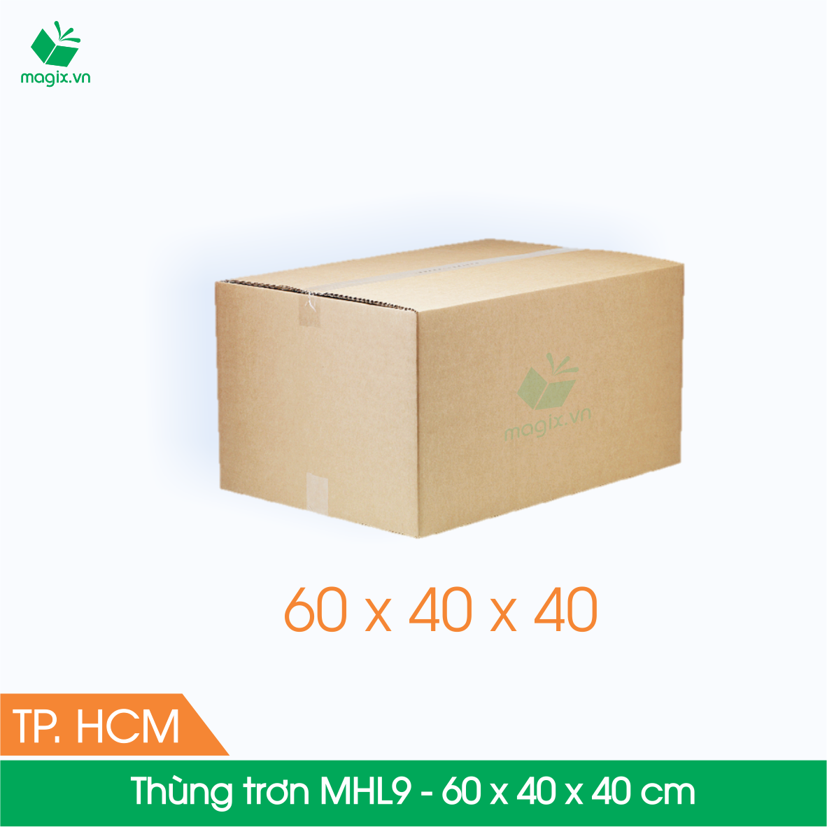 MHL9 - 60x40x40 cm - 10 Thùng hộp carton trơn chất liệu dày dặn, chịu lực tốt, bảo vệ hàng hóa khi vận chuyển