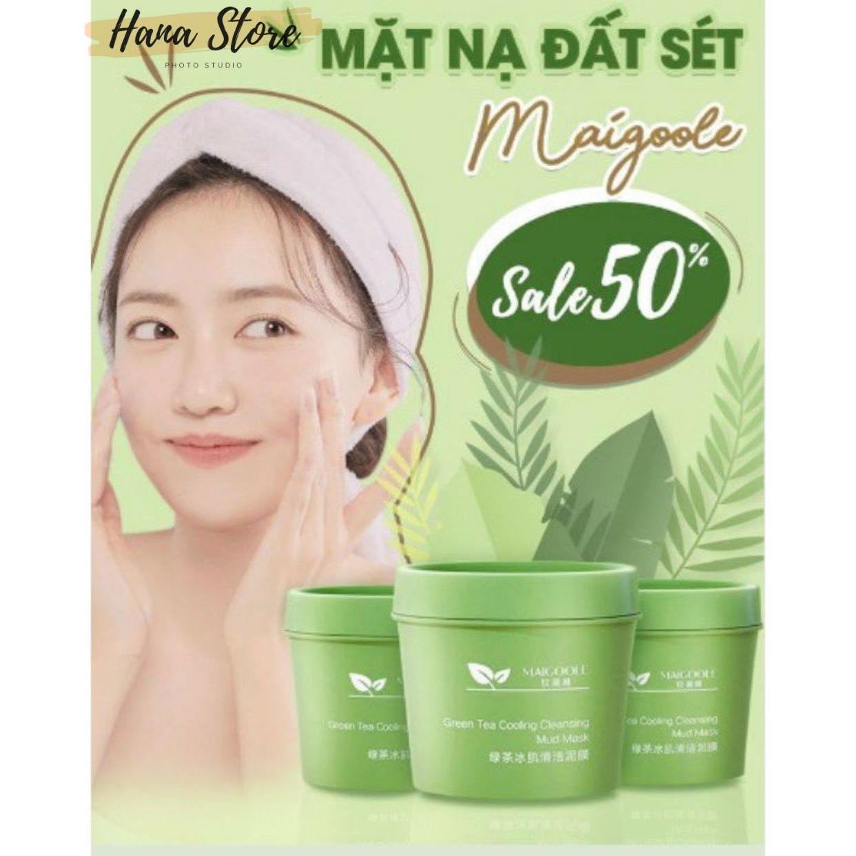 Mặt Nạ Đất Sét Trà Xanh Maigoole Mát Lạnh Thải Độc Da Lọ 100g