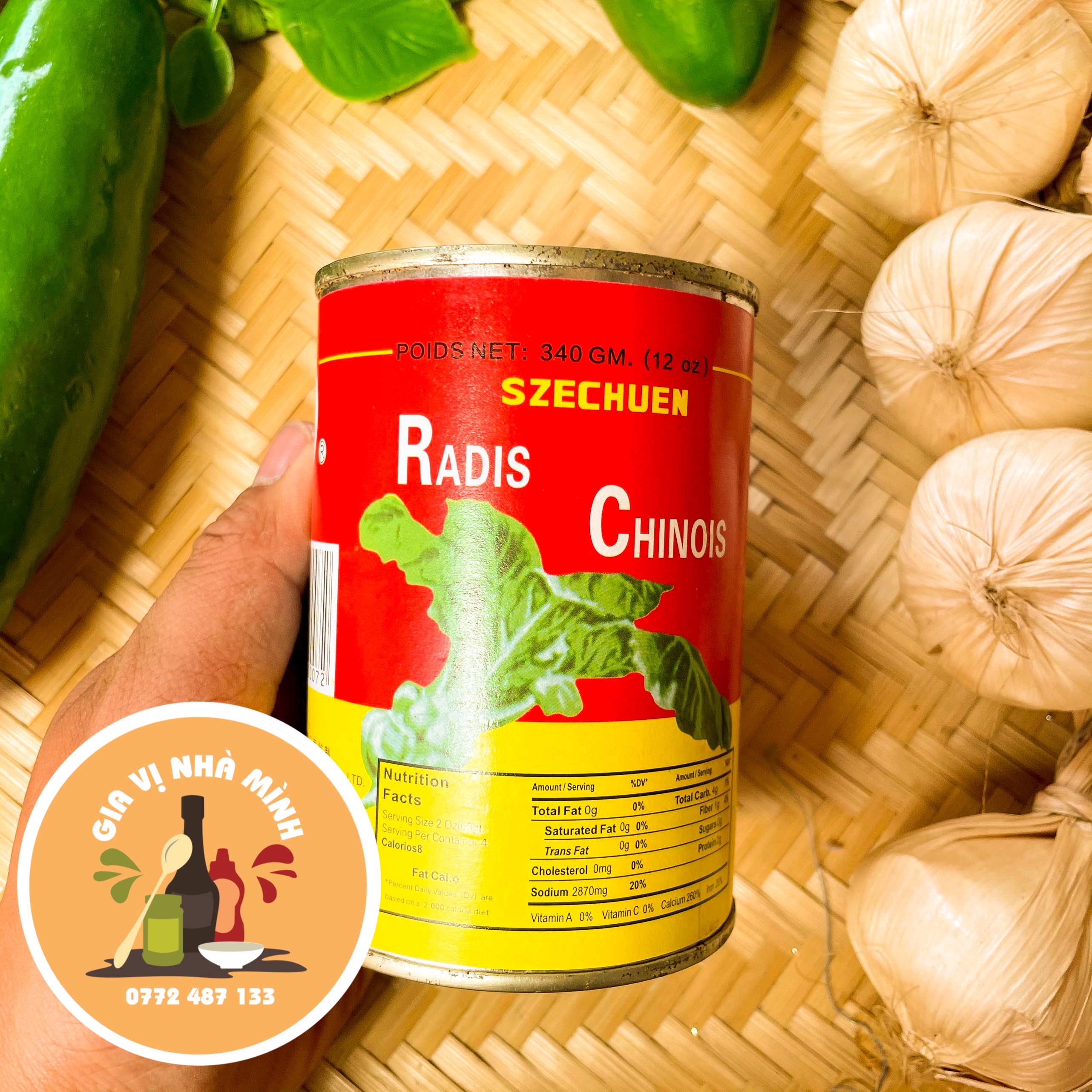Cải tứ xuyên cải lon đóng hộp 340gr