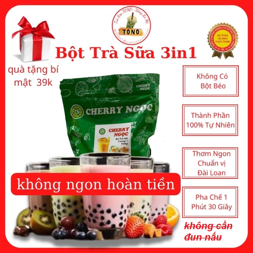 Nguyên liệu làm trà sữa tự pha tại nhà gói 1kg bột pha chế trà sữa pha sẵn TONO phù hợp để bán quán tiện lợi chế biến nhanh chóng thơm ngon đậm đà chuẩn vị Đài Loan