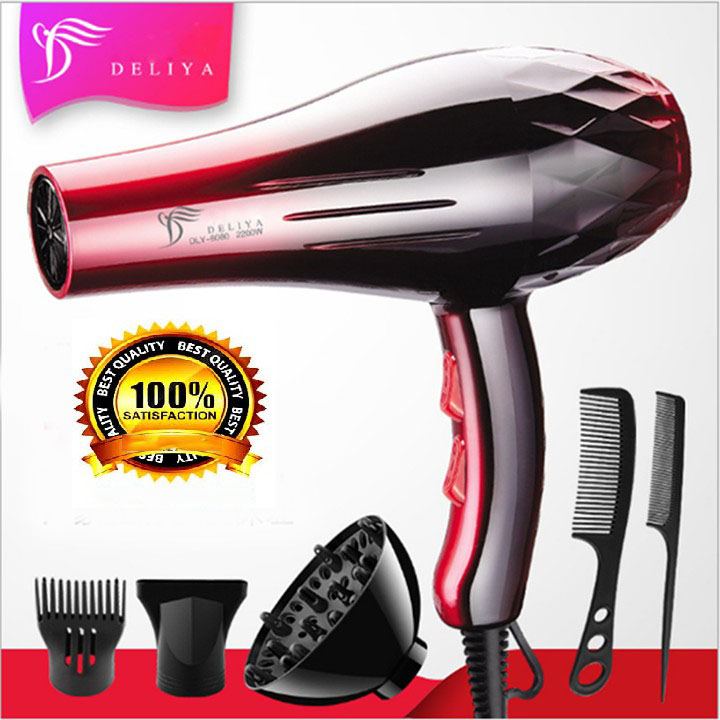 Máy sấy tóc,máy sấy tóc chính hãng Deliya 8080 công suất 2200W - 3 chế độ sấy nóng, vừa, mát với 2 tốc độ gió không lo tóc hư tổn [ TẶNG KÈM 5 PHỤ KIỆN; 1 PHẦN QUÀ HẤP DẪN - BẢO HÀNH 1 NĂM - 1 ĐỔI 1 TRONG 7 NGÀY ]