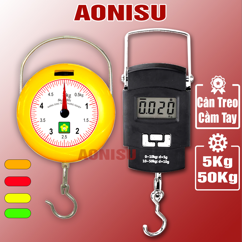 Cân treo mini nhơn hòa 5kg chính hãng - cân điện tử cầm tay mini 50kg - cân treo điện tử mini , cân nhà bếp nhơn hòa du lịch tiện dụng - cân hành lý xách tay aonisu