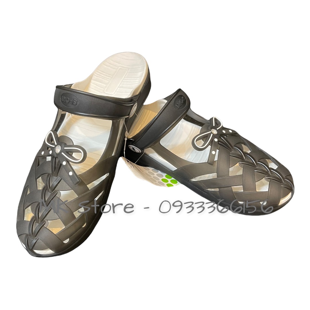 Giày nhựa dẻo bít mũi nữ đi mưa đính nơ cực iu siêu nhẹ siêu bền - GL030