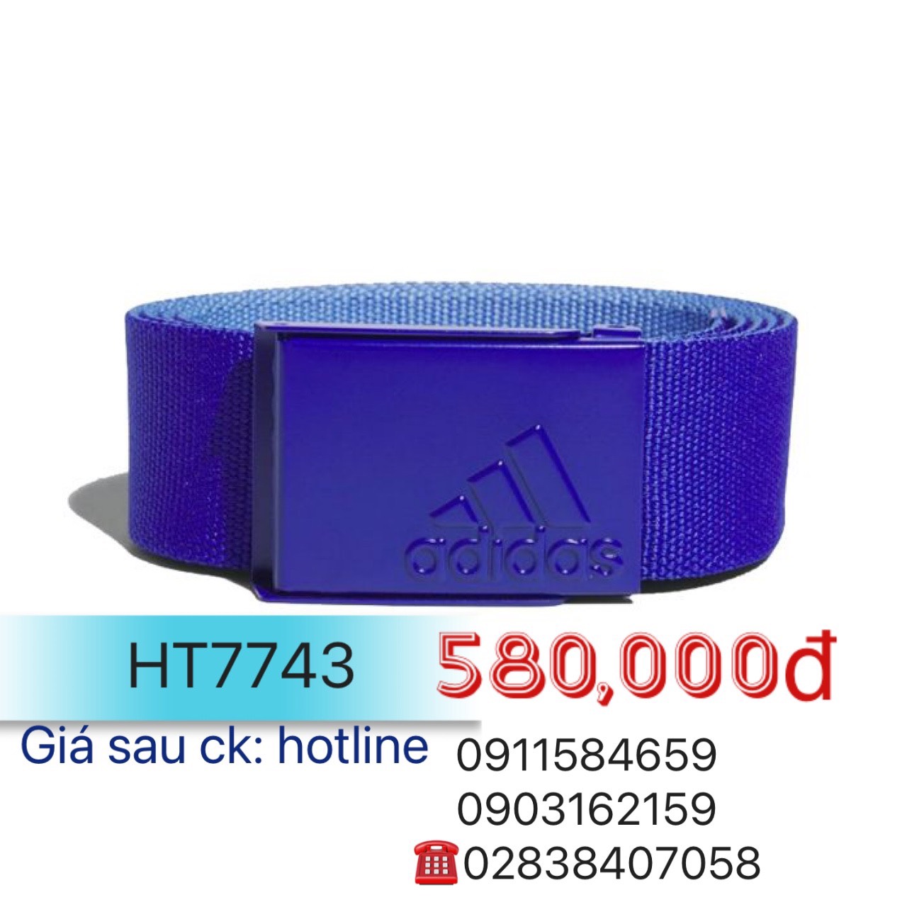 Thắt lưng golf adidas co giãn 2 mặt - ht7743