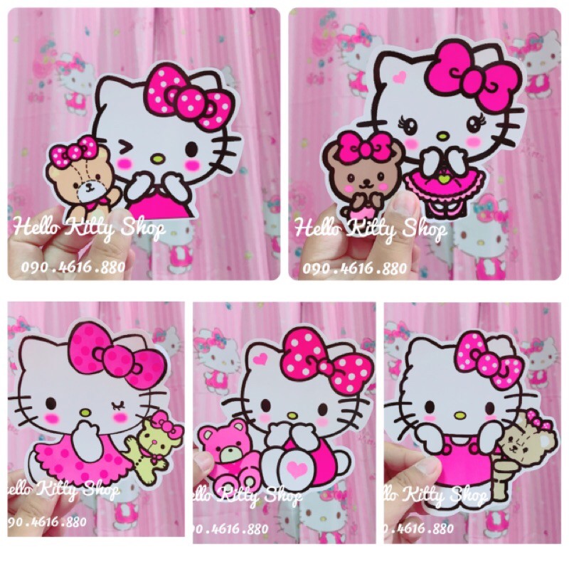 Set 5 decal hellokitty size 12cm