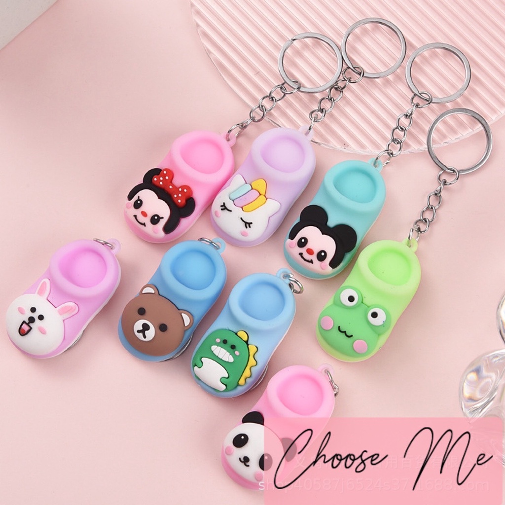 Móc khoá chiếc dép hoạt hình _ cute treo balo, quà tặng