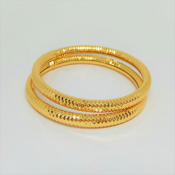 [HCM]CẶP VÒNG TAY NỮ MẠ VÀNG CHẠM KHÍA