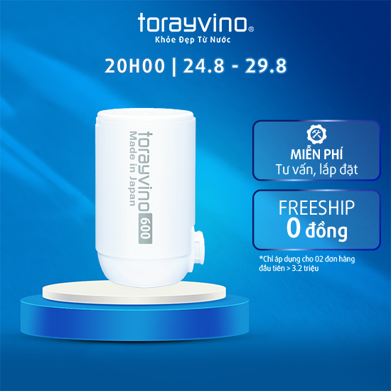 Bộ lọc thay thế MKC.600B Torayvino uống trực tiếp tại vòi, công suất lọc 600 lít, lọc được 13/13 tạp chất độc hại