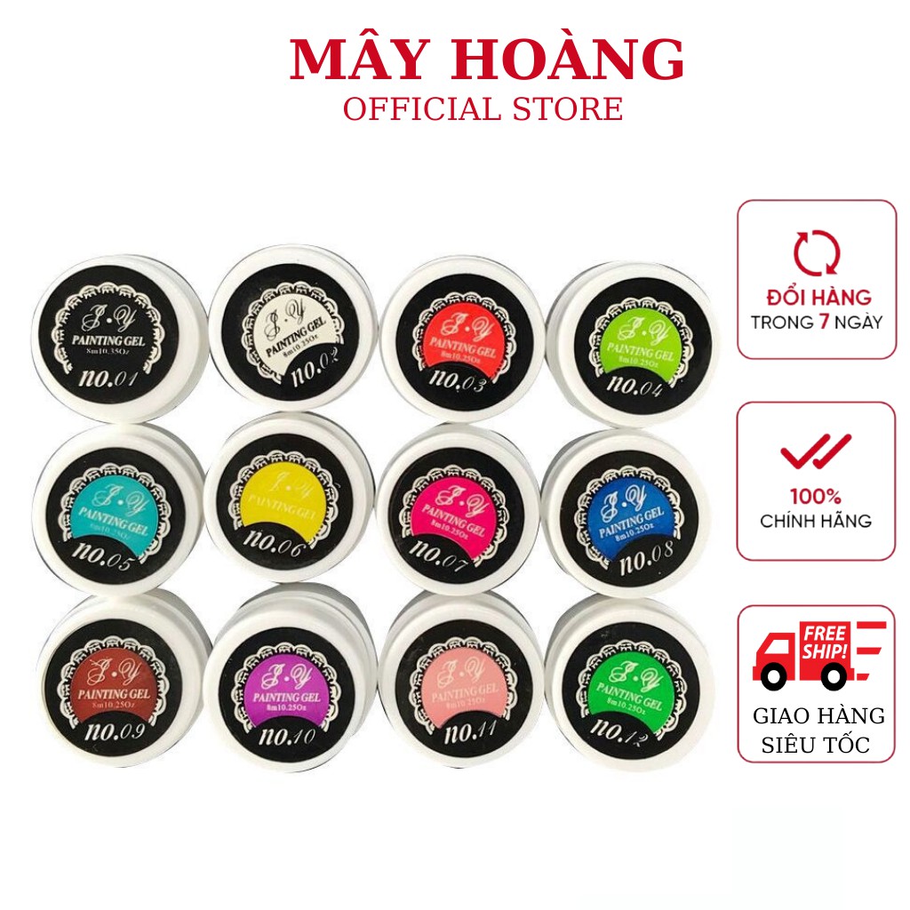 G.el vẽ nail , vẽ móng 12 màu siêu đặc