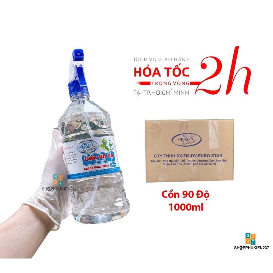 Cồn sát khuẩn y tế adn 70/90 độ có loại 500ml/1000ml có vòi xịt